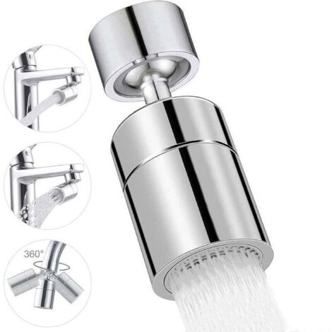 Aérateur de Robinet, 360° Pivotant Embout Robinet Cuisine, 2 Modes Mousseur Robinet Economie Eau, Pour Robinet Pour Éviers de Cuisine Salle de Bain lavabo