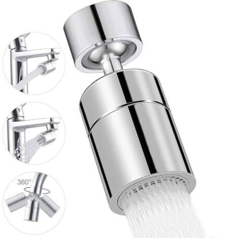 Aérateur de Robinet, 360° Pivotant Embout Robinet Cuisine, 2 Modes Mousseur Robinet Economie Eau, Pour Robinet Pour Éviers de Cuisine Salle de Bain lavabo