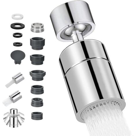 Aérateur de Robinet, 360° Pivotant Embout Robinet Cuisine, 2 Modes Mousseur Robinet Economie Eau, Pour Robinet Pour Éviers de Cuisine Salle de Bain lavabo