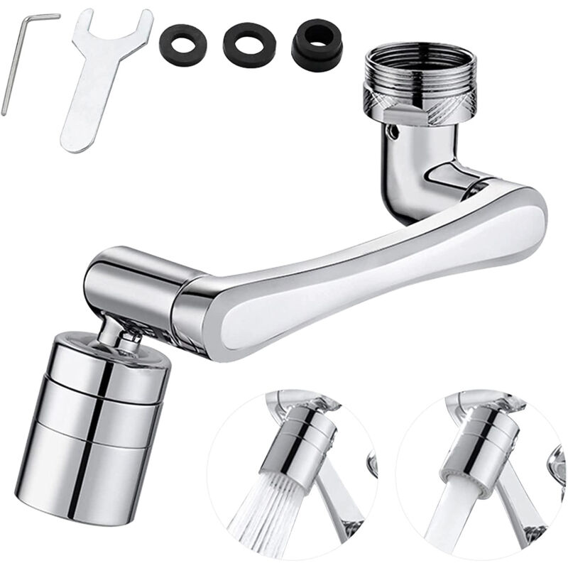 Aérateur De Robinet, Aérateur De Rallonge Rotatif à 1440 Degrés, Fixation De Robinet Pour Cuisine Et Lavabo Avec, Aérateur De Robinet Économiseur