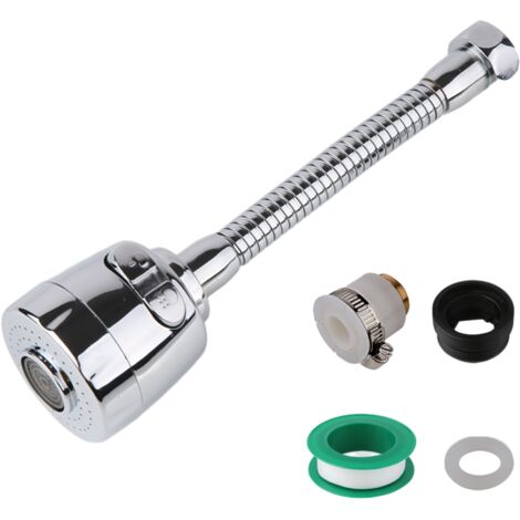 Aérateur de robinet de cuisine - Tête de douchette de rechange - Laiton et acier inoxydable, 3 modes de débit, surpresseur haute pression, anti-éclaboussures, robinet d'évier économe en eau