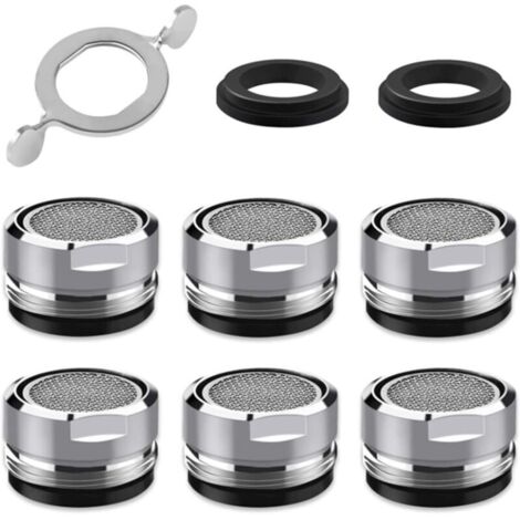 Aérateur de robinet d'évier, diamètre intérieur de 24 mm, filetage extérieur, noyau en acier inoxydable, convient aux salles de bains et aux cuisines.