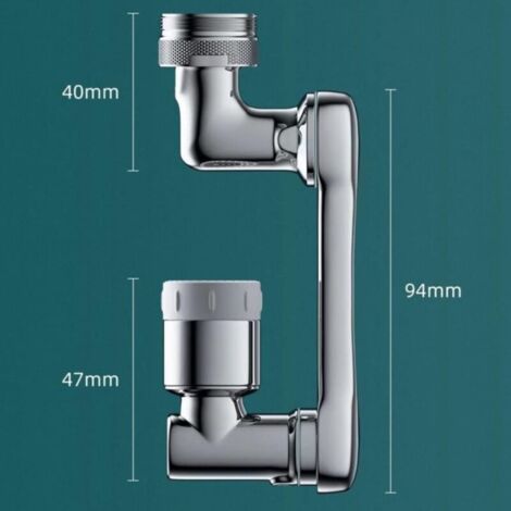 Aérateur de robinet économe en eau, rotatif à 1080°, résistant aux éclaboussures.