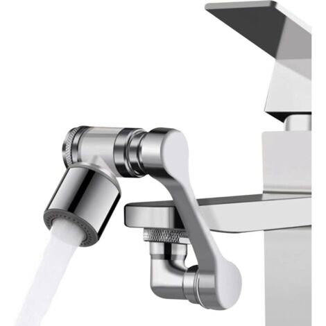 Aérateur de robinet, filtre de robinet de douche à main pour évier de cuisine, salle de bain, rotatif multi-angle, 2 modes d'eau réglables avec élément filtrant