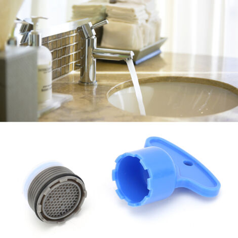 Aérateur de robinet intégré M18.5 avec filtre et écrou ABS silicone, 1 pièce pour cuisine et salle de bain.