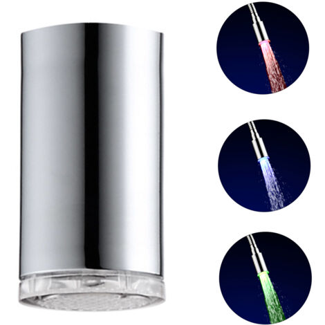 Aérateur de robinet LED à 3 couleurs changeantes, pommeau de douche pour robinet de cuisine, buse d'économie d'eau, rallonge pour lavabo de salle de bain, rotation à 360°