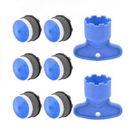 Aérateur de robinet M18.5, lot de 6 inserts pour robinet de cuisine avec filetage extérieur, économiseur d'eau pour robinet avec 2 outils de robinetterie ODE