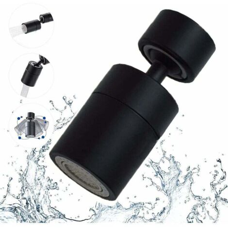 Aérateur de robinet Mousseur pour robinet Pivotant 360 Degrés-2 Modes Adaptateur Fil Interne 22mm Guazhuni（noir）