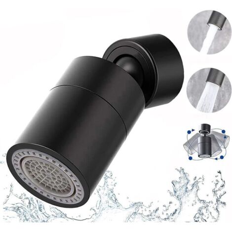 Aérateur de robinet pivotant 360°, 2 modes réglables, économie d’eau, pour cuisine et salle de bain – embout filtrant pulvérisateur
