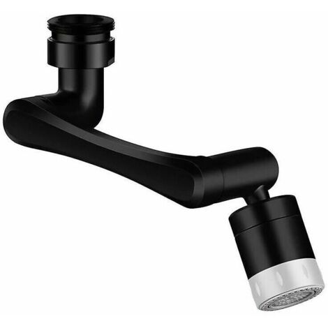 Aérateur de robinet pivotant à 1080+360 degrés, de couleur noire.
