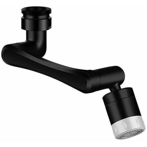 Aérateur de robinet pivotant à 1080+360 degrés, de couleur noire.