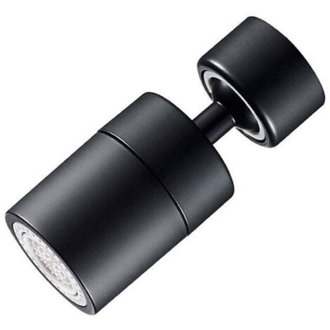 Aérateur de Robinet(Noir), 360° Pivotant Embout Robinet Cuisine, 2 Modes Mousseur Robinet Economie Eau, Brise jet Filtre Robinet Cuisine Salle De Bain lavabo