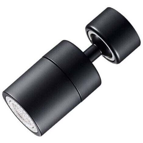 Aérateur de Robinet(Noir), 360° Pivotant Embout Robinet Cuisine, 2 Modes Mousseur Robinet Economie Eau, Brise jet Filtre Robinet Cuisine Salle De Bain lavabo