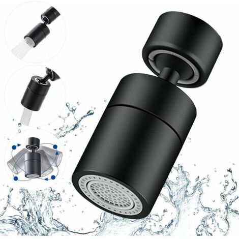 Aérateur de robinet,Pivotant 360 Degrés-2 Modes Réglable Cuisine Robinet Filtre Barboteur Pour Cuisine Salle De Bain,avec Adaptateur Filetage Externe 24mm-Fil Interne 22mm (Bronze huilé noir)