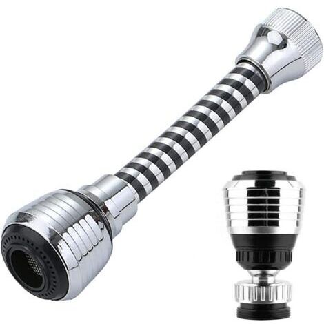 Aérateur de Tube d'extension de robinet, 2 pièces, accessoires de robinet, Tube rotatif à 360 ° pour économiser l'eau de la cuisine