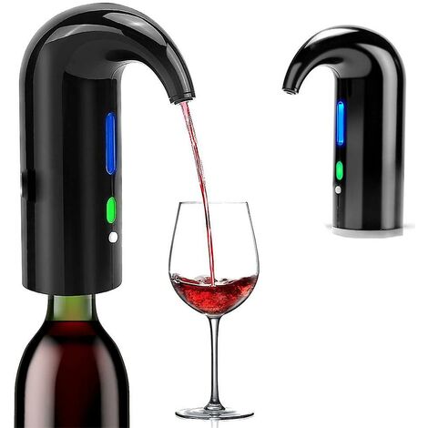 Aérateur de vin électrique, aération électrique et carafe verseur de bec de vin, aération d'accessoires de vin (noir)