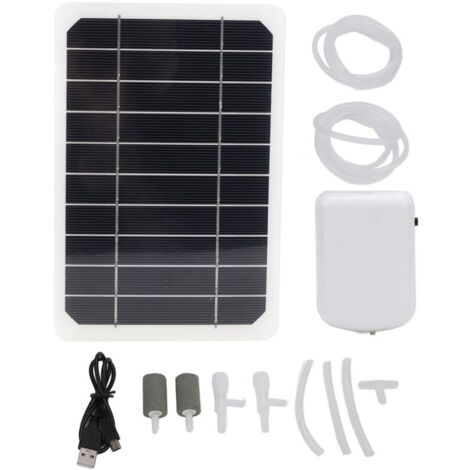 Aérateur d'étang solaire 2000 mAh Rechargeable Faible bruit Résistant à l'eau Oxygénateur d'étang solaire pour aquariums Hydroponie,DUBUNS