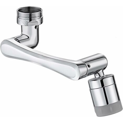 Aérateur Embout Mousseur Robinet, Jet Robinet Economiseur Filtre 2 Modes Réglable Plongateur Robinet Pivotant 1140° Embout de Robinet en Alliage,Compatible with Kitchen/Sink Faucet 24mm Female Thread