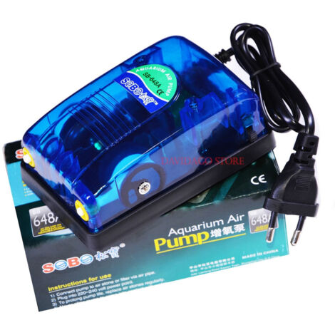 Aerateur Pompe A Air Sb-648a Pour Aquarium Externe Deux Sorties Recyclage De L'oxygene 5w