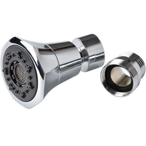 Aérateur pour Robinets Cuisine Robinet Filtre Barboteur - Fil Intérieur Femelle de 24 mm et Le Filetage Intérieur Femelle de 22 mm Pivotent sur 360° avec 2 Types de Jet Mosseur