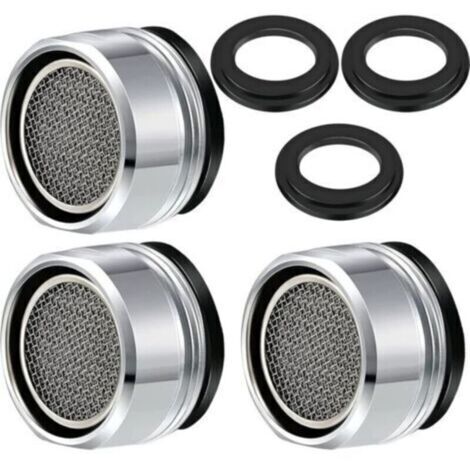 Aérateur Robinet M24, 3 pièces Laiton Chromé, Diffuseur Économiseur d'eau pour Cuisine et Salle de Bain