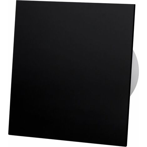Aerateur Salle De Bain Extracteur D'air de capteur d'humidité de panneau avant de verre acrylique noir 100mm pour la ventilation de plafond de mur