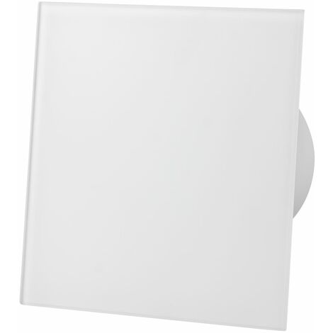 Aerateur Salle De Bain Extracteur D'air standard en verre blanc mat de 100mm pour ventilation de plafond - Glass matt white