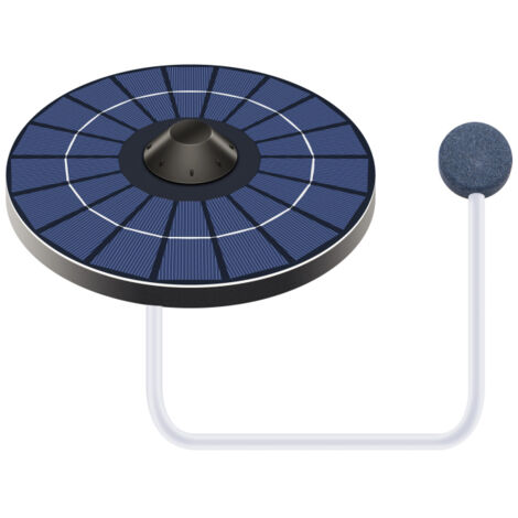 Aérateur solaire pour bassin, pompe à oxygène avec tuyau d'air et pierre à bulles flottante, oxygénateur pour poisson, fontaine, bain d'oiseaux, circulation d'eau