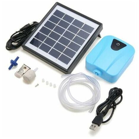 Aérateur solaire pour bassin, pompe à oxygène et pompe à air pour bassin de jardin, aquarium (bleu)