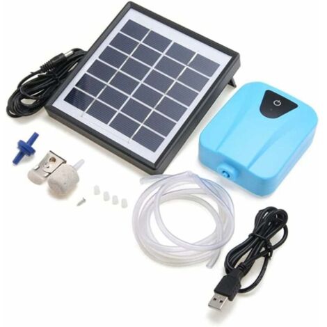 Aérateur solaire pour bassin, pompe à oxygène, pompe à air pour bassin de jardin, aquarium (bleu)