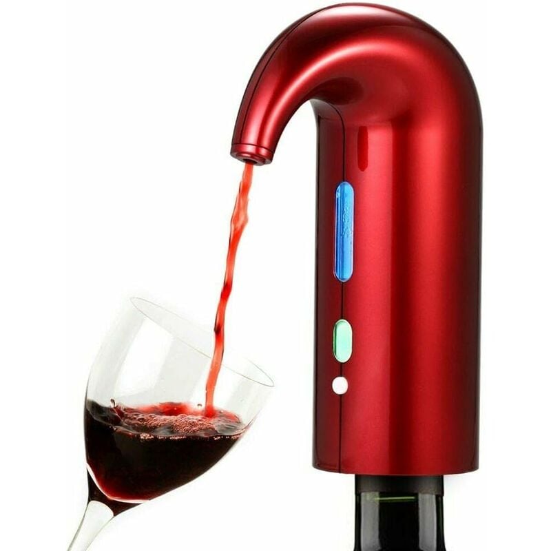 Image of Fortuneville - Aeratore e distributore di vino rosso Dispenser automatico di ossidante per vino Versatore ricaricabile multi-intelligente-Auto rossoset