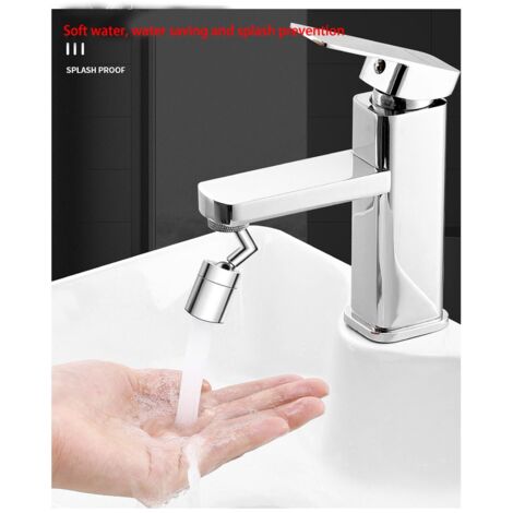Aeratore per rubinetto del lavandino girevole a doppia funzione - Testina di spruzzo a 2 flussi - Prolunga flessibile per rubinetto per cucina/bagno - Lavaggio del viso, gargarismi, irrigazione degli 