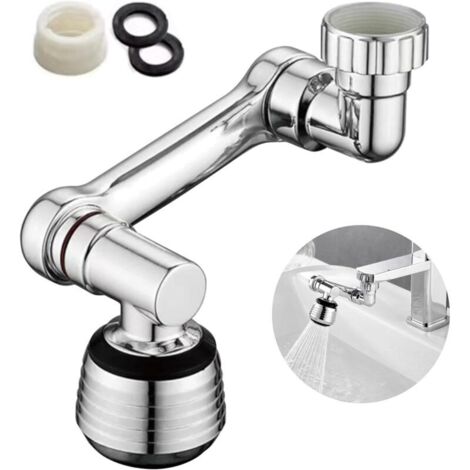 Aeratore per rubinetto girevole a 1080°, prolunga per rubinetto anti-schizzo resistente, utilizzabile per lavelli da bagno e da cucina.