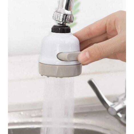 Aeratore per rubinetto, girevole a 360°, aeratore per rubinetto antispruzzo, 3 velocità, regolabile, adattatore per ugello per rubinetto (confezione da 2, bianco)