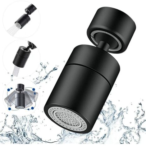 Aeratore per rubinetto, girevole a 360 gradi, filtro per rubinetto da cucina regolabile a 2 modalità, per cucina e bagno, con filettatura esterna da 24 mm, adattatore per filettatura interna da 22 mm 