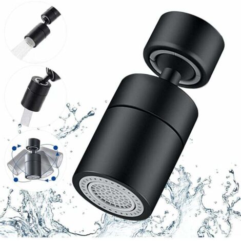 Aeratore per rubinetto, girevole a 360 gradi, filtro per rubinetto da cucina regolabile in 2 modalità, per cucina e bagno, con filettatura esterna da 24 mm, adattatore per filettatura interna da 22 mm