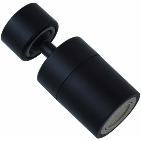 Aeratore per rubinetto girevole a 360 gradi, gorgogliatore per rubinetto - 2 modalità, adattatore con filettatura interna da 22 mm (nero)