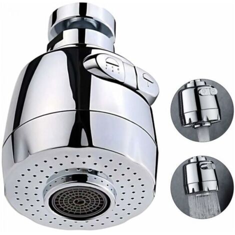 Aeratore per rubinetto girevole a 360 gradi, testa del rubinetto della cucina, 2 modalità, soffione doccia regolabile, spruzzatore con filtro per cucina e bagno