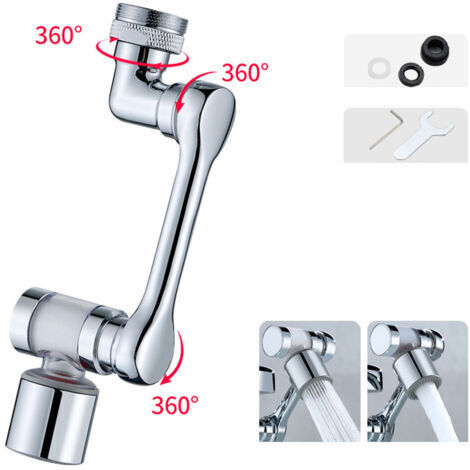 Aeratore per rubinetto girevole multi-angolo, aeratore per rubinetto doccia a risparmio idrico, prolunga con filtro per ugello rubinetto, soffione doccia adattabile, aeratore con cartuccia filtrante