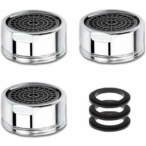 Aeratore per rubinetto M20, confezione da 3 aeratori per rubinetto con filtro in acciaio inox, per il risparmio idrico, filettatura maschio da 20 mm.