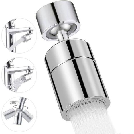 Aeratore per rubinetto, ugello girevole a 360° per rubinetto da cucina, aeratore per rubinetto a risparmio idrico a 2 modalità, per lavelli da cucina e da bagno