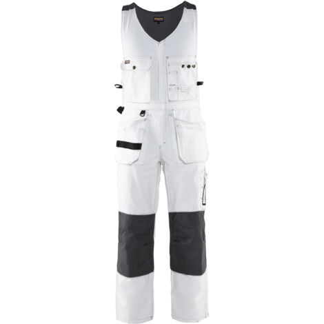 Ärmelloser Maler-Overall 2532 - Weiß/Dunkelgrau 52