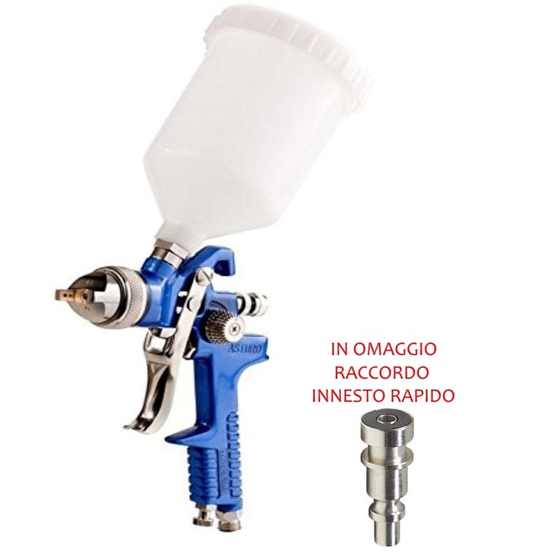 Aerografo H 827 Asturo Pistola Aria Hvlp A Gravit Verniciatura Vern...