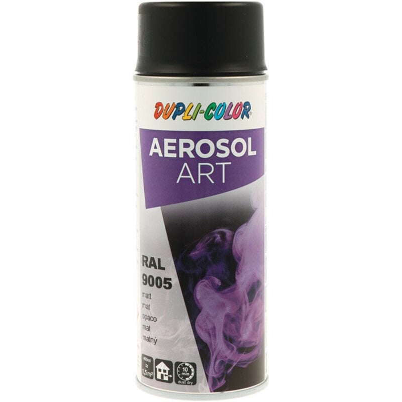 Bombe de peinture de couleur aerosol Art noir foncé mat ral 9005 400 ml bombe aé (Par 6)