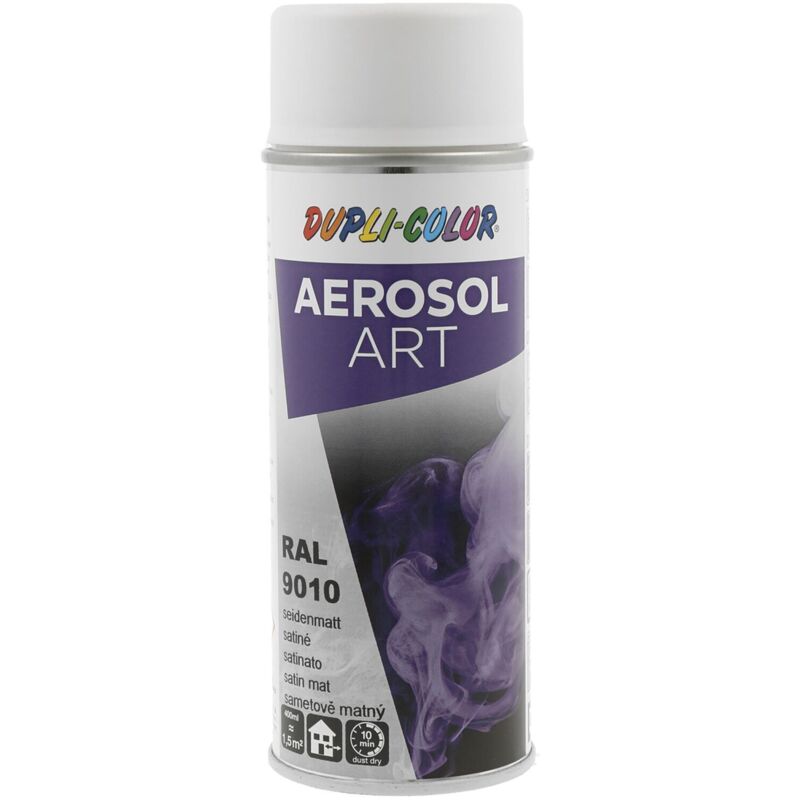 European Aerosols - Dupli-color 655821 Buntlackspray Aerosol Art Reinweiß Seidenmatt Ral 9010 400 Ml