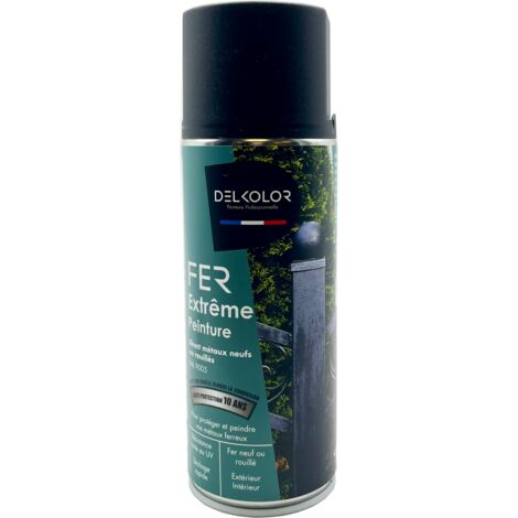 Aérosol De Finition Peinture Fer Antirouille - 400ML  Couleur: RAL 9005 NOIR FONCE MAT