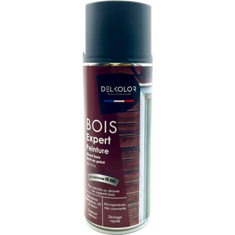 Aérosol Delkolor Peinture Microporeuse spéciale Bois 400ML  Couleur: RAL 7016 GRIS ANTHRACITE