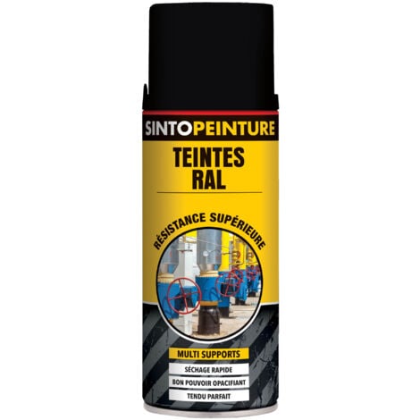 Aérosol noir mat RAL9005 400ml peinture de maintenance - SINTO - 920365