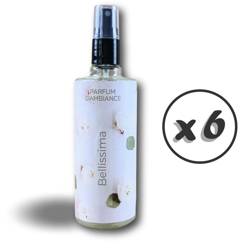 Aerosol parfumeur | 250ml | Parfum d'ambiance | Forte rémanence - Quantité x 6 - 252 ml - Parfum Bellissima