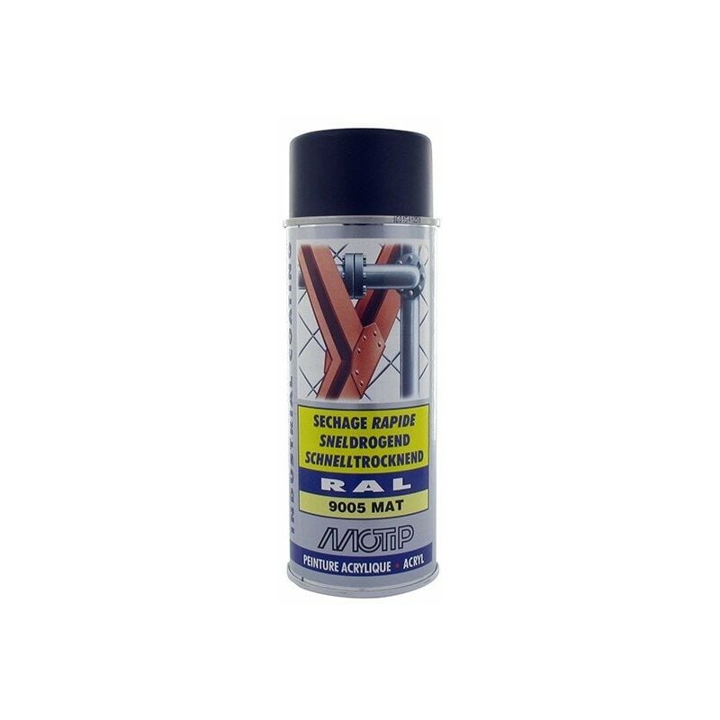 Motip - Peinture spéciale motoculture couleur noir mat - Aérosol 400ml